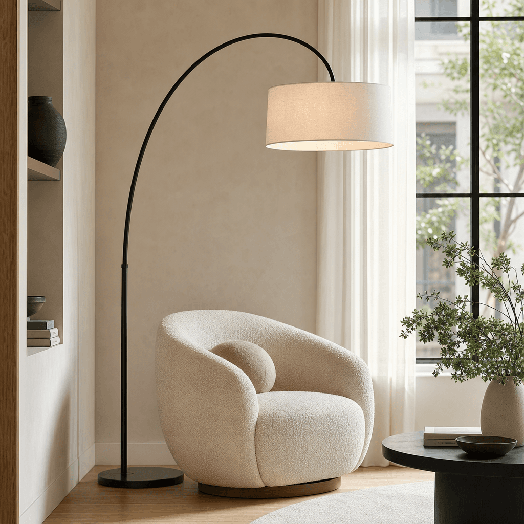 Sculptural floor lamps anchoring a room